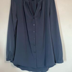Jaclyn Smith Navy Button Down Shirt